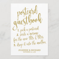 Sinal de Convite de Livro de Hóspedes em Cartão Po