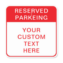 Sinal de estacionamento com texto personalizado