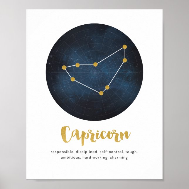 Sinal de estrela Capricorn impressão (Frente)