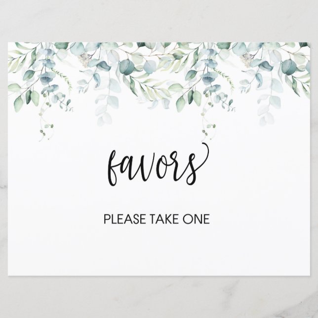 Sinal de Favor do Casamento - Casamento Eucalyptus (Frente)