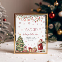 Sinal de Favores para Chuveiro de Bebê de Natal