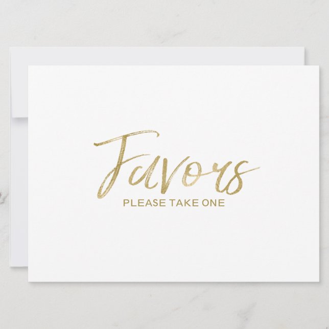 "Sinal de 'Favors' para Casamento | Dourado com Le (Frente)