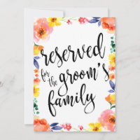 Sinal de Floral Acessível Reservado para a Família
