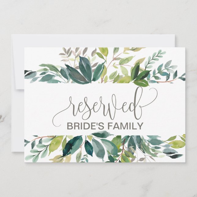 Sinal de Folhagem Reservado (Frente)