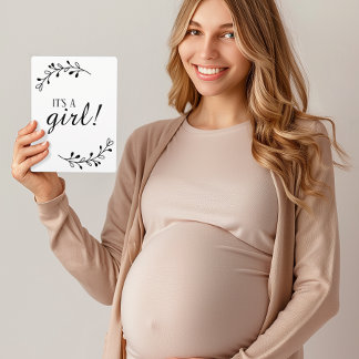 Sinal de Foto de Gênero na Gravidez Preta e Branco