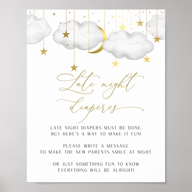 Sinal de Fralda Noturna Tardia, Poster de Jogo Chá (Frente)