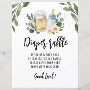 Sinal de fralda Raffle Game Baby is Breaking Green