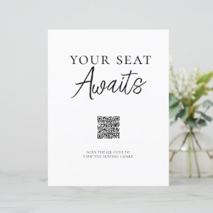 Sinal de Gráfico de Assento de Código QR Minimalis