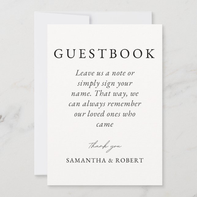 Sinal de Guestbook de Casamento (Frente)