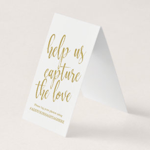 Sinal de hashtag de casamento com brilho dourado C