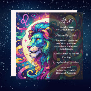 Sinal de horóscopo Leo info Arte Leão Colorida