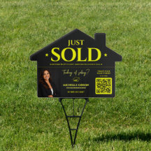 Sinal de Jardim Just Sold Realtor QR Marcação Amar