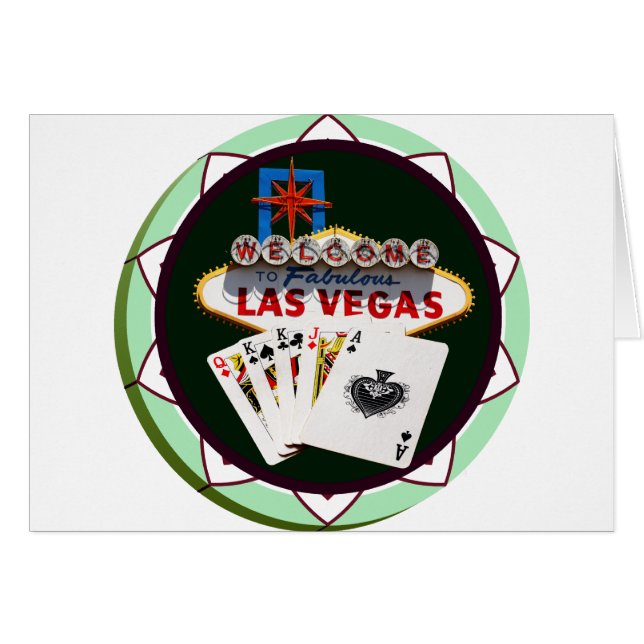 Sinal de Las Vegas & Cartões Chip Poker (Frente Horizontal)