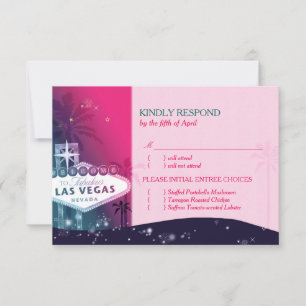 Sinal de Las Vegas Menu Escolha de Casamento RSVP