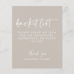 Sinal de Lista de Baldes de Casamento de Script de