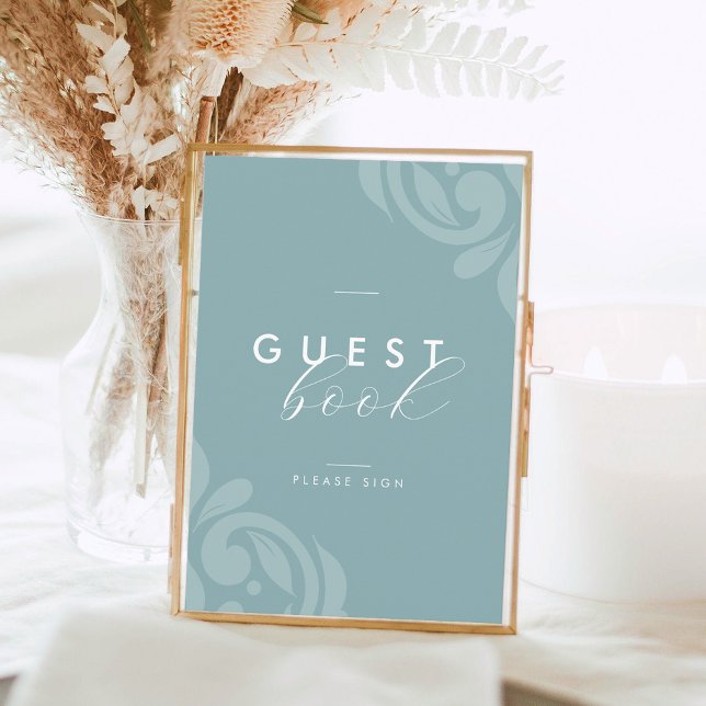 Sinal de Livro de Visitas Azul Péter Elegante Retr (Criador carregado)