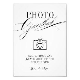 Sinal de Livro de Visitas de Fotos Elegante 