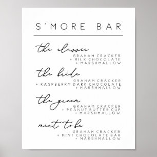 Sinal de Menu de S'more de Casamento, Poster de Re