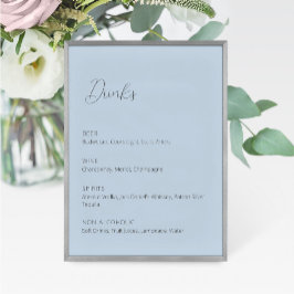 Sinal de Menu Dusty Blue Wedding Drinks
