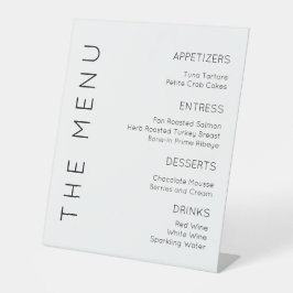 Sinal de Menu Moderno de Casamento, Sinal de Menu