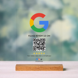 Sinal de Mesa de Avaliação do Google para Negócios
