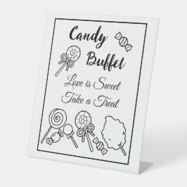 Sinal de Mesa de Buffet de doce para casamento