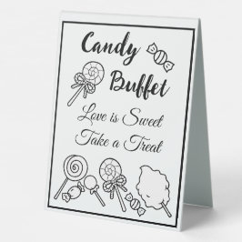 Sinal de Mesa de Buffet de doce para casamento