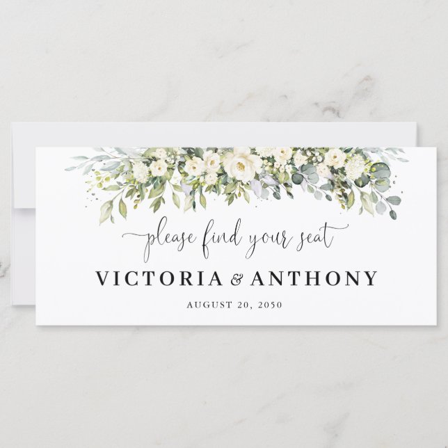 Sinal de Mesa de Cabeceira de Casamento Floral Bra (Frente)