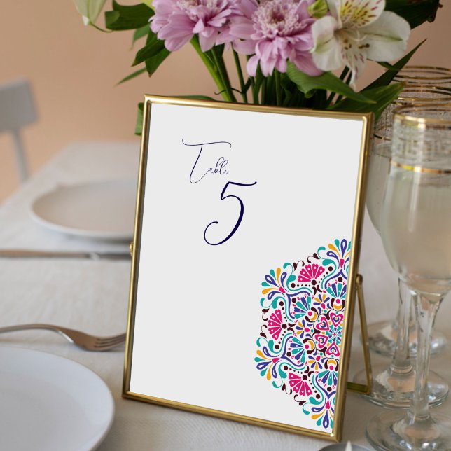 Sinal de Mesa de Casamento Arco-íris da Festa Mexi (Criador carregado)
