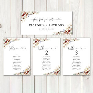 Sinal de Mesa de Casamento de Flor Selvagem Minúsc