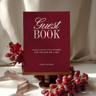 Sinal de Mesa de Casamento Livro de Visitas Burgun