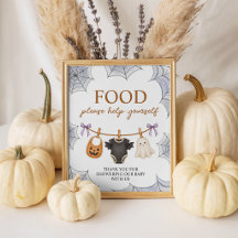 Sinal de Mesa de Favor de Halloween Boo 8x10