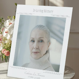 Sinal de Mesa de Funeral com Foto Moderna Em Memór