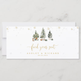 Sinal de Mesa de Noivos com Árvore de Natal