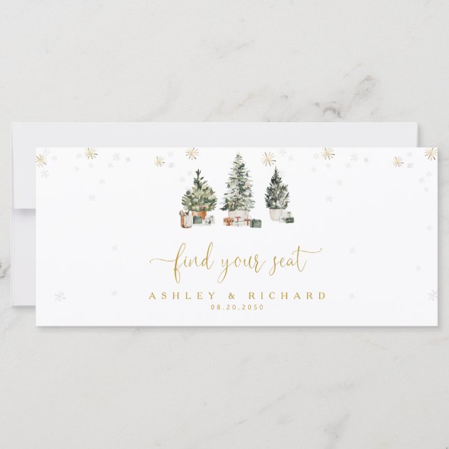 Sinal de Mesa de Noivos com Árvore de Natal (Frente)