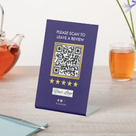 Sinal de Mesa de Revisão de Negócios l Código QR