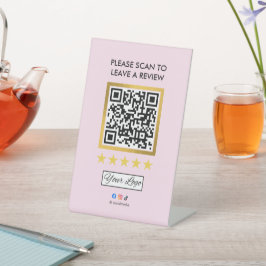 Sinal de Mesa de Revisão de Negócios l Código QR