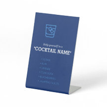 Sinal de Mesa do Coquetel Signature Stock The Bar