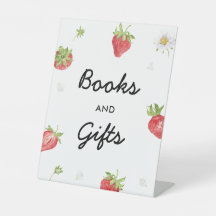 Sinal de Mesa do Strawberry Party Books e Gifts