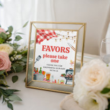 Sinal de Mesa para Favor de Baby-Q BBQ Picnic