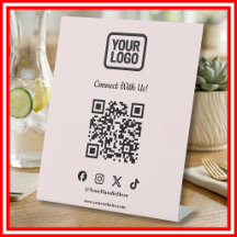 Sinal de Mesa para Mídia Social | QR Rosa do Insta