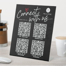 Sinal de mídia social de código QR, script de tend