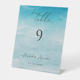 Sinal de Número da Mesa de Casamento de Praia no O