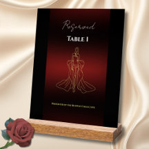 Sinal de Número de Mesa Reservada para Gala de Mod
