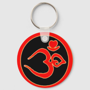 Sinal de Om do Coração - Chaveiro de Yoga / Pres