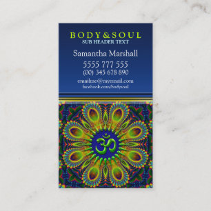 Sinal de Om Fractal Mandala Yoga Novos Cartões de