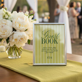 Sinal de Papel de Livro de Visitantes de Casamento