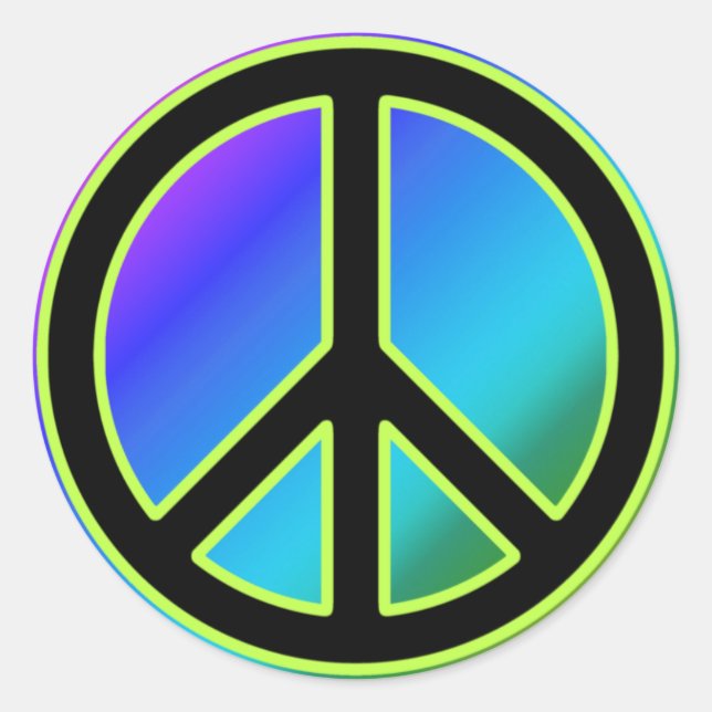 Sinal de paz adesivos redondos clássicos (Frente)