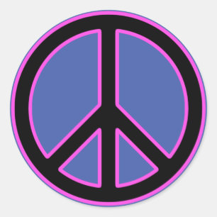 Sinal de paz adesivos redondos clássicos