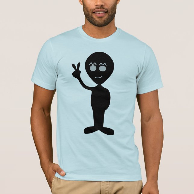 Sinal de paz alienígena engraçado T-Shirt (Frente)